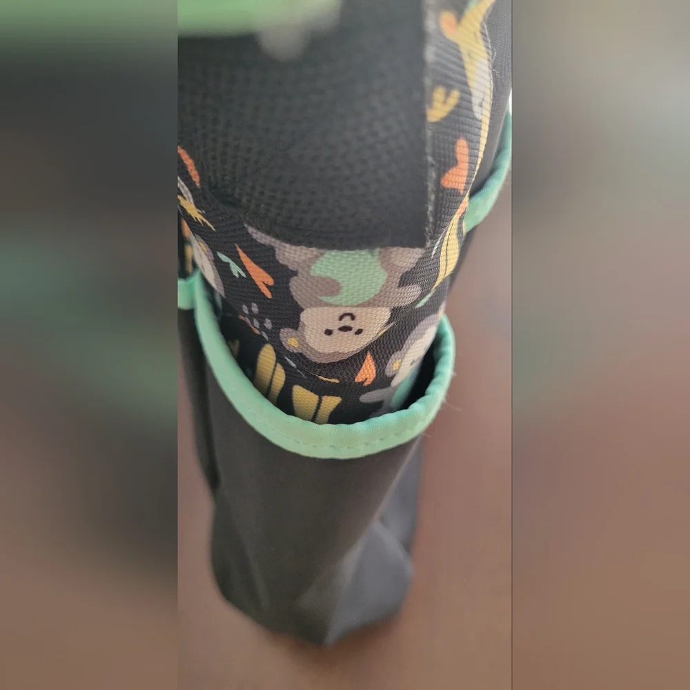 Babymel Black and Mint Jungle Print Crossbody Bag/Tote